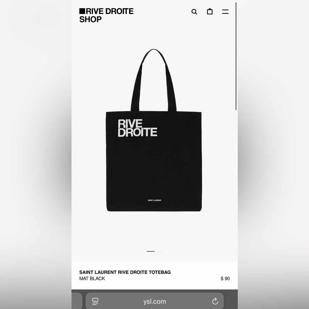 SAINT LAURENT RIVE DROITE TOTEBAG - Picture 3 of 5